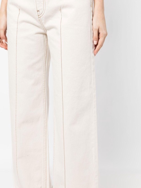 logo-patch wide-leg jeans