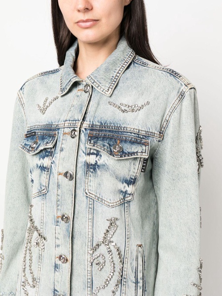 crystal-embellished denim jacket