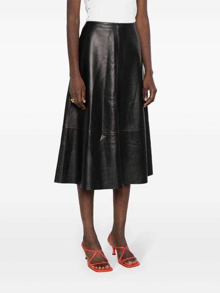 Rock leather midi skirt