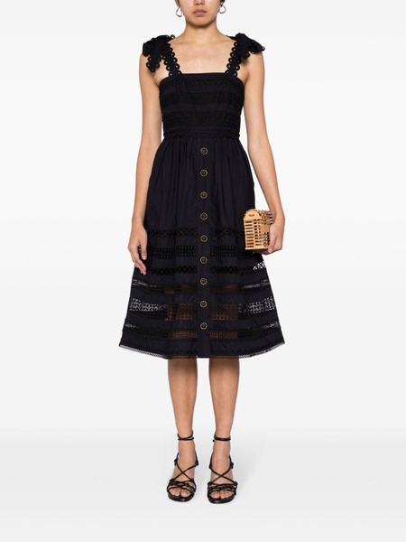 Nidhi lace-trim midi dress