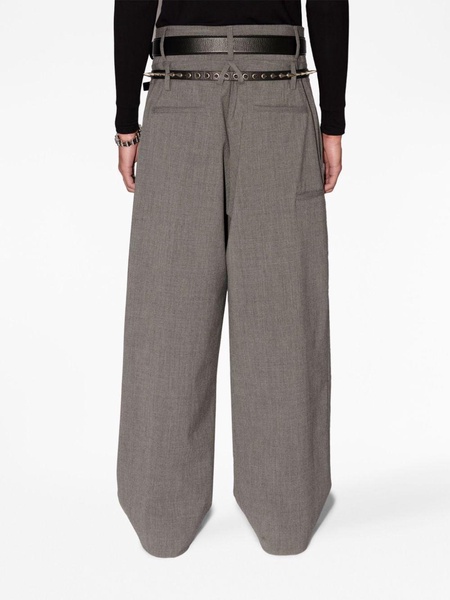 double belted wide leg trouser