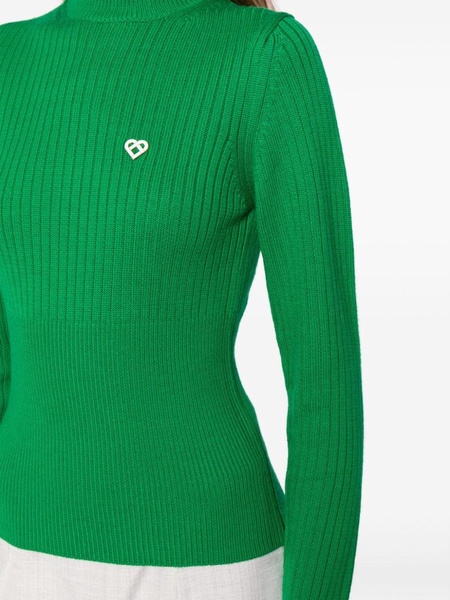 ribbed high-neck jumper