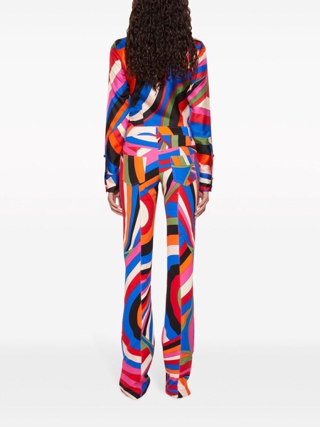 Iride-print straight-leg trousers