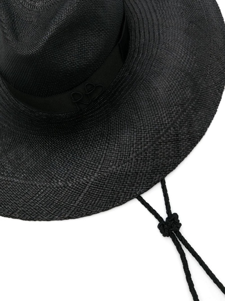 Black Ruslan Wide Brim Straw Fedora