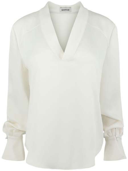 Maisey satin v-neck blouse