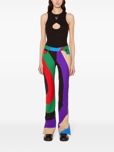 Iride-print trousers