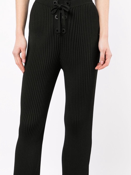 ribbed lace-up trousers