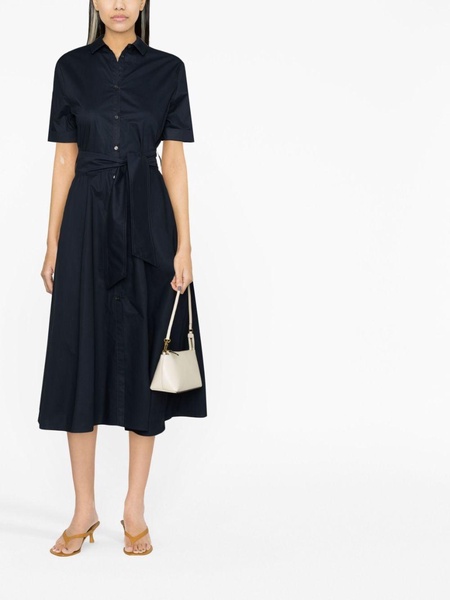 tied-waist poplin shirtdress 