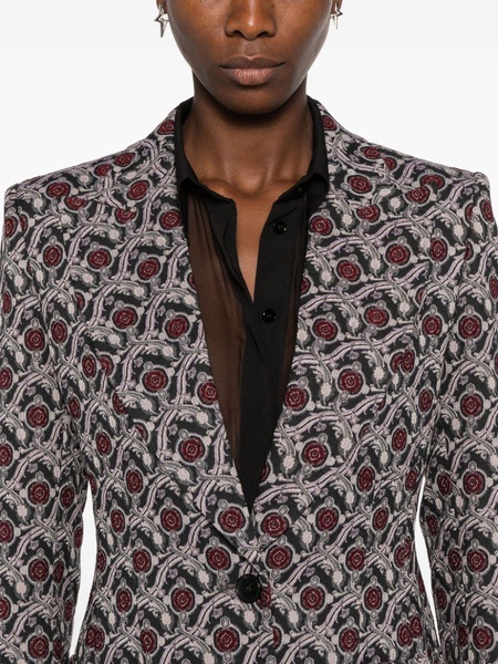 patterned-jacquard blazer