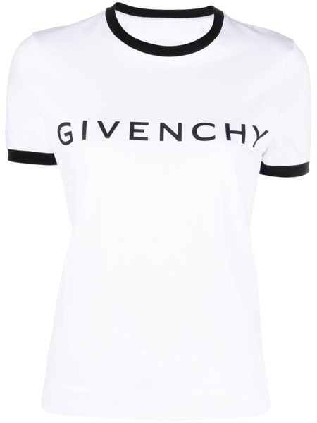 White/Black logo-print cotton T-shirt