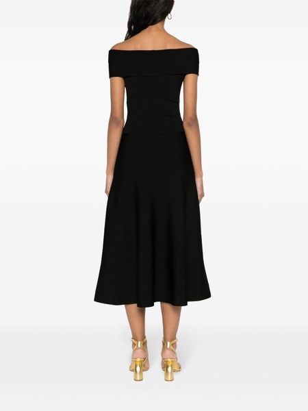 boat-neck knitted midi dress