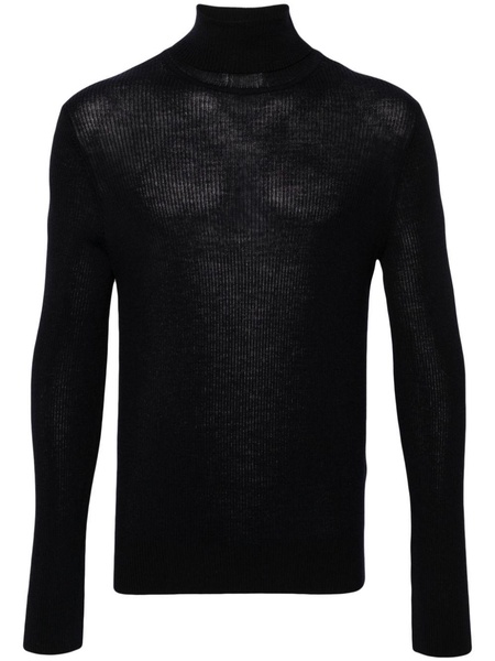 ribbed-knit roll-neck jumper