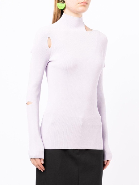 cut-out high-neck jumper