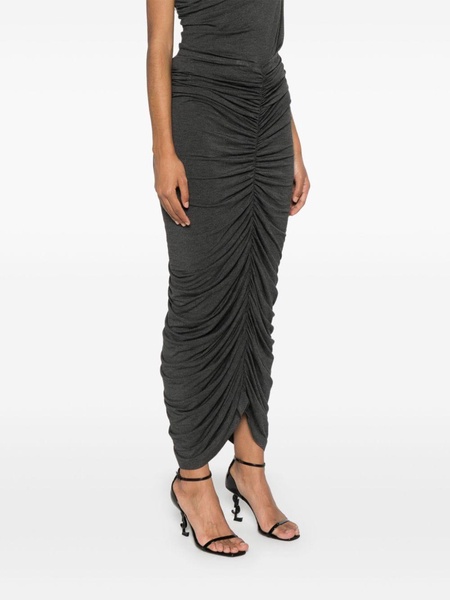 ruched maxi skirt