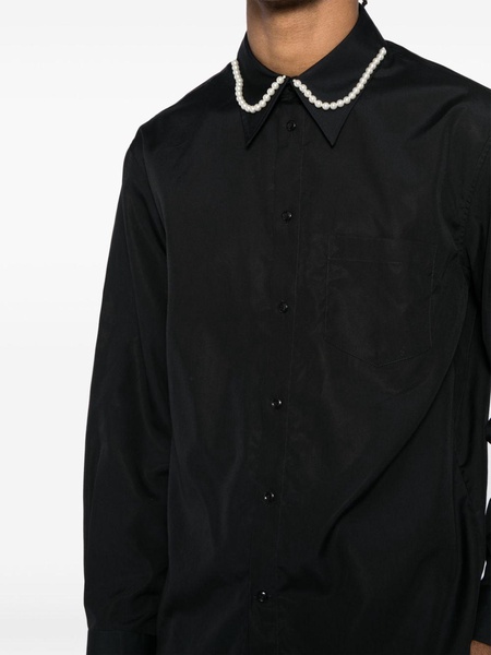 pearl-embellished poplin shirt