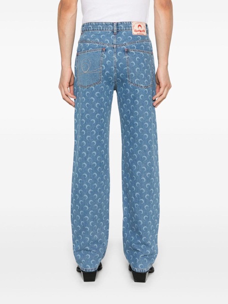 crescent moon-print jeans