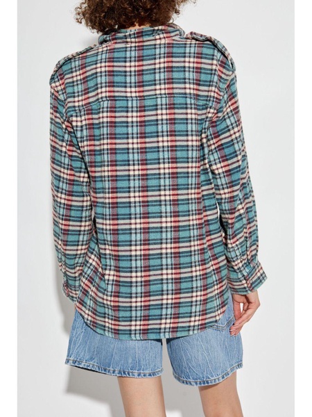 plaid-print shirt