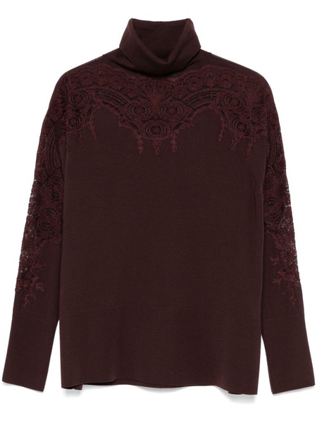 lace-detail sweater 