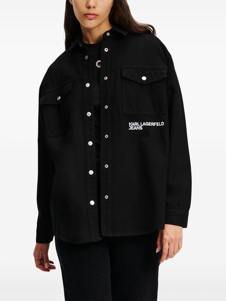 logo-embroidered overshirt