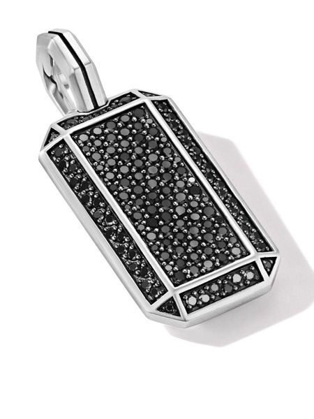 sterling silver black diamond tag amulet