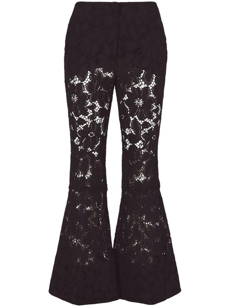 lace flared trousers