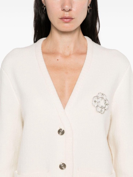 Clover rhinestone-embellished cardigan