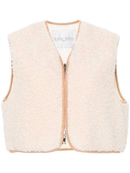 faux-shearling zip-up gilet