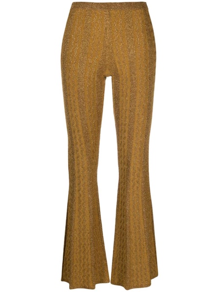 zigzag lurex flared trousers