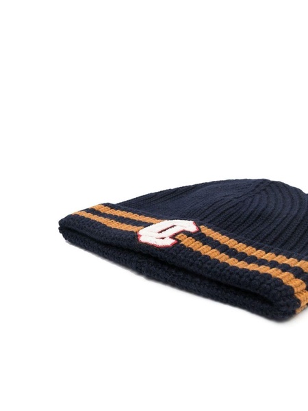 logo-patch knitted beanie