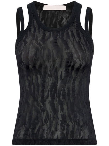 camouflage slip-detail vest