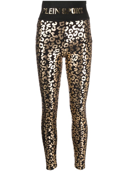 leopard-print cotton leggings