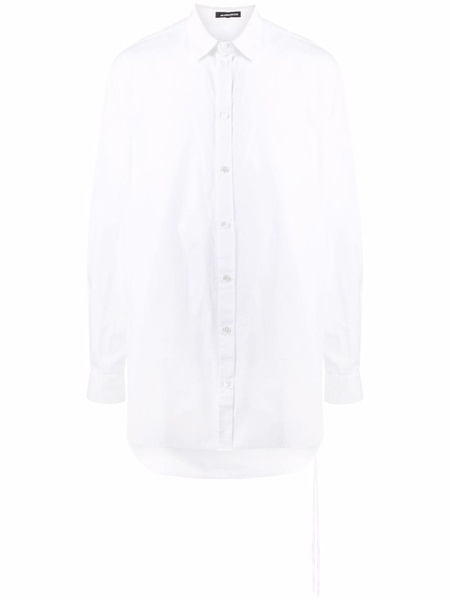 long-line button-up shirt