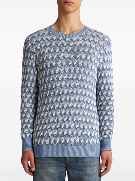 intarsia-knit cotton jumper