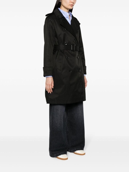 belted double-breasted trench coat