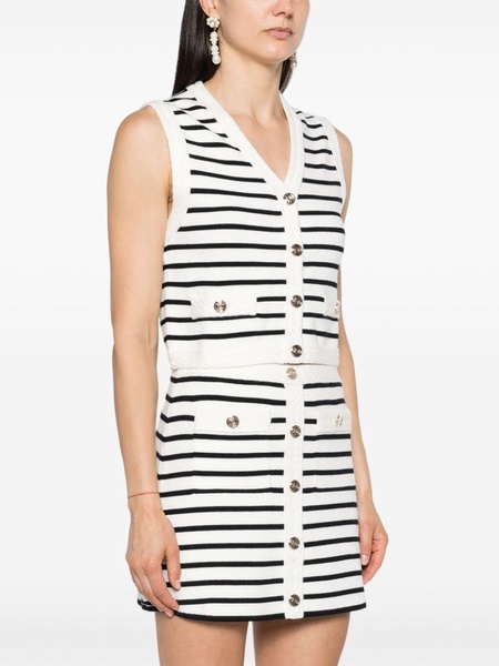 sleeveless striped cardigan