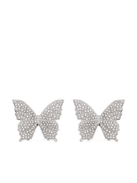 crystal-embellished polished-finish earrings 