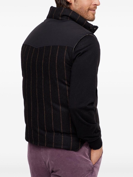 striped padded gilet