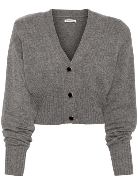 Hana ribbed-edge cropped cardigan