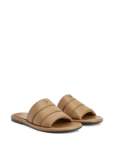 Harmande quilted leather slides