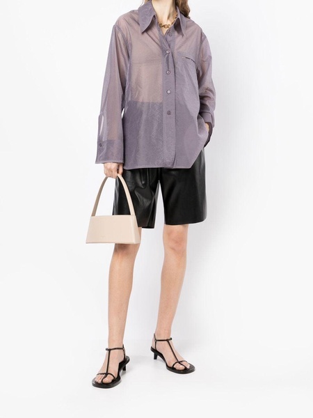 sheer point-collar shirt