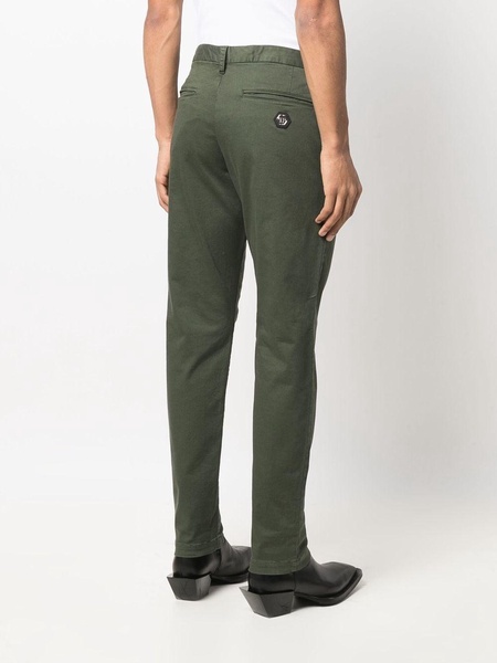 Hexagon patch slim-fit chinos