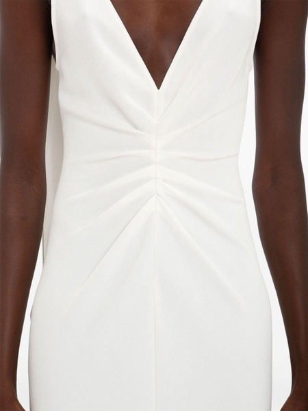 gathered-detail V-neck gown