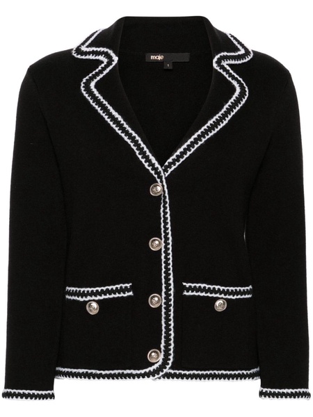 contrasting-trim buttoned cardigan