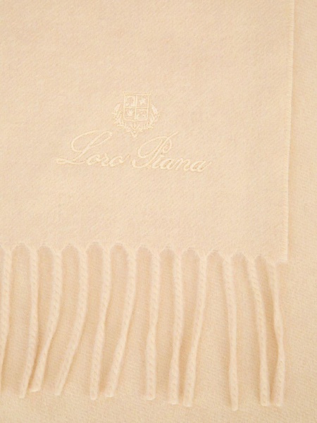 logo-embroidered cashmere scarf