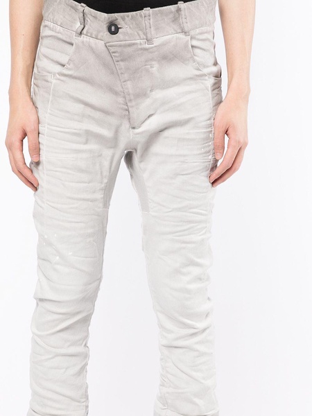 distressed-finish skinny-cut jeans