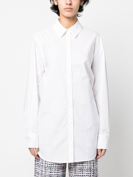 open back-tie longline shirt