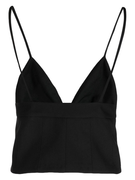 V-neck spaghetti-straps crop top