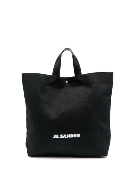 logo-print canvas tote bag