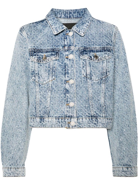 rhinestone-embellished denim jacket