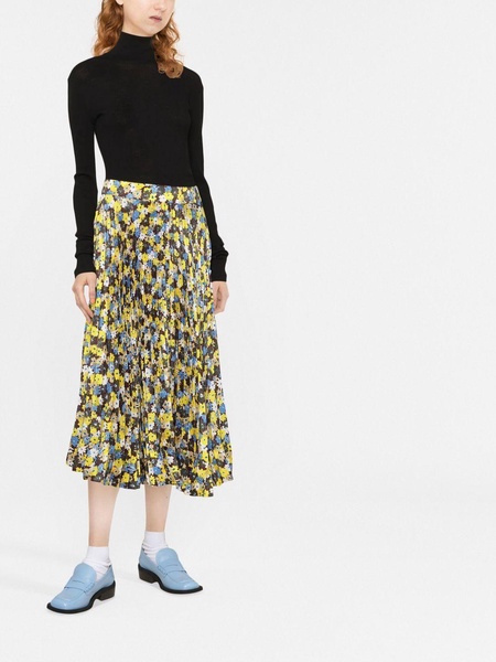 Twill Daisy Bouquet print skirt